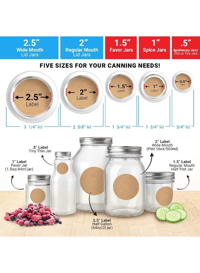MESS Dissolvable Canning Labels for Jars – 200 Kraft Dissolvable Mason Jar Labels - Dissolvable Food Labels for Containers - Jam Homemade Canning Jar Labels Stickers - Removable Mason Jar Labels 1.5" - Image 3